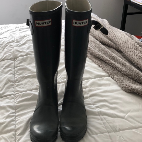 Hunter rain boots-original grey gloss - Picture 1 of 4